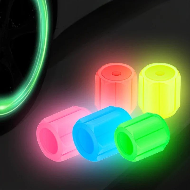4pcs 6 Colors Luminous Tire Valve Caps 1