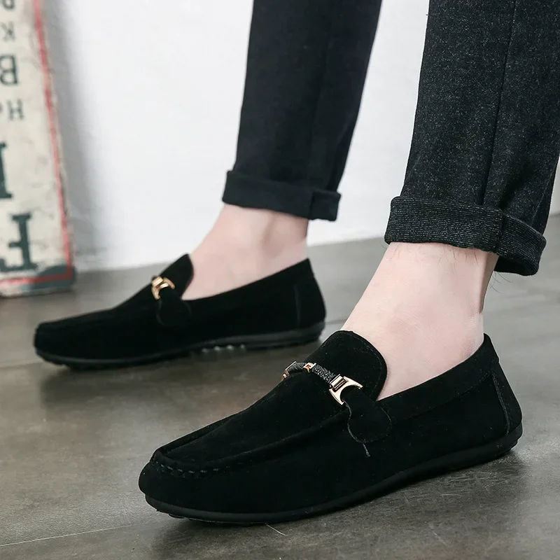 Slip-on Loafers for Men Summer Men Shoes Lightweight Flats Male Walking Shoes Suede Leather Soft Driving Moccasins casual shoes loafers shoes