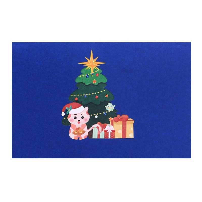 

Unique Christmas Tree Animal Greeting Card Captivating Spread Holiday Cheer Share Blessing Handwriting Card