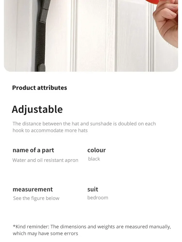Description Picture 4 of itemNylon Straps Cap Rack Storage Rack Wiht Hook For Baseball Ball Cap Over Door Closet Organizer Hat Collections Display
