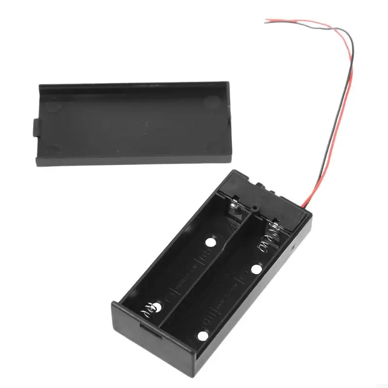 New 2x 18650 3.7V Battery Storage Box Plastic for Case Cover 2 Slots Way DIY Batteries Clip Holder Container With Wire