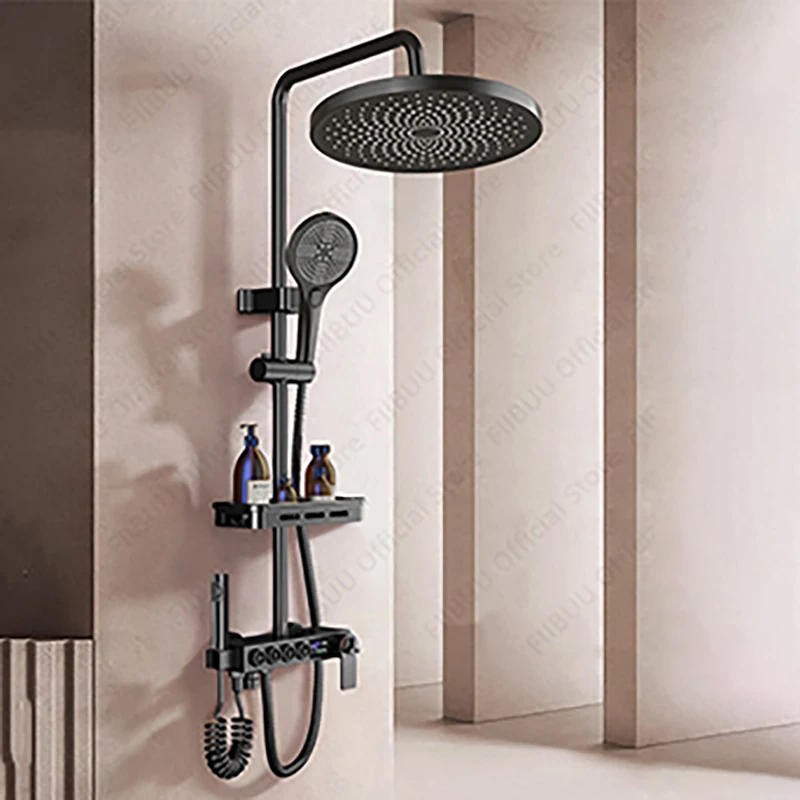 มัลติฟังก์ชั่นปรับชุดฝักบัว Rain Shower ระบบน้ําตกหัวฝักบัว Combo มือถือสเปรย์อุปกรณ์ห้องน้ํา 1