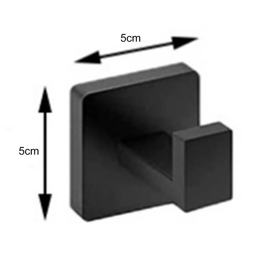 Towel Rack Set with Chamfered Edges Wall-mounted Towel Rack Set Modern Matte Black Bathroom Hardware with for Bathroom