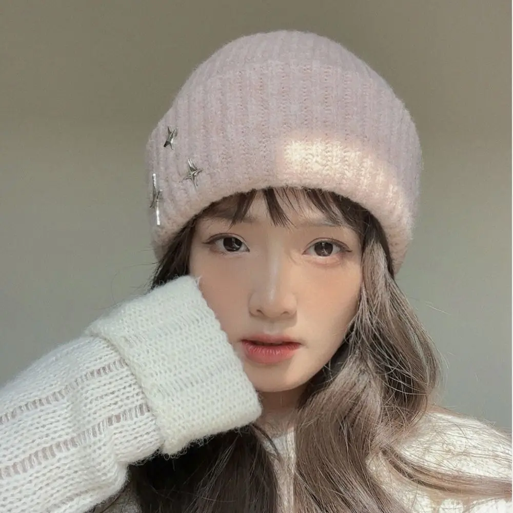 

Warm Bucket Hat Fashion Soft Casual Knitted Hat Lamb Wool Fisherman Cap