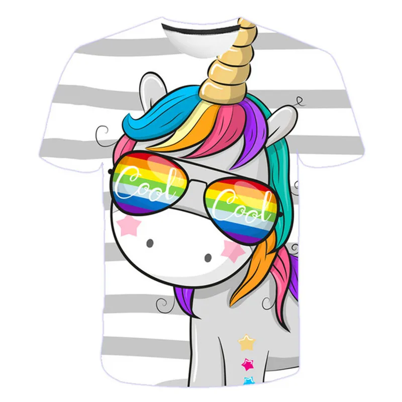 custom tee shirts Baby Girls TShirts New Summer Tops Unicorn T shirts Kids Cartoon Tee Children t shirts for Girls Short Sleeve Girls 3D TShirts funny t shirts