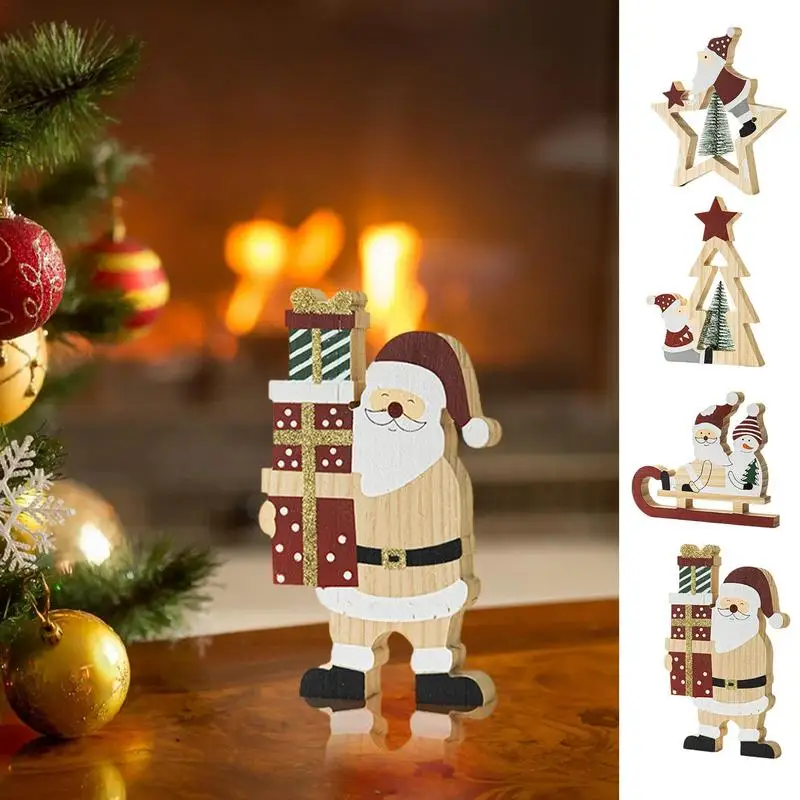 

Wood Table Centerpiece Decor Merry Christmas Home Decoration Creative Christmas Wooden Ornaments Home Party Decor For Christmas