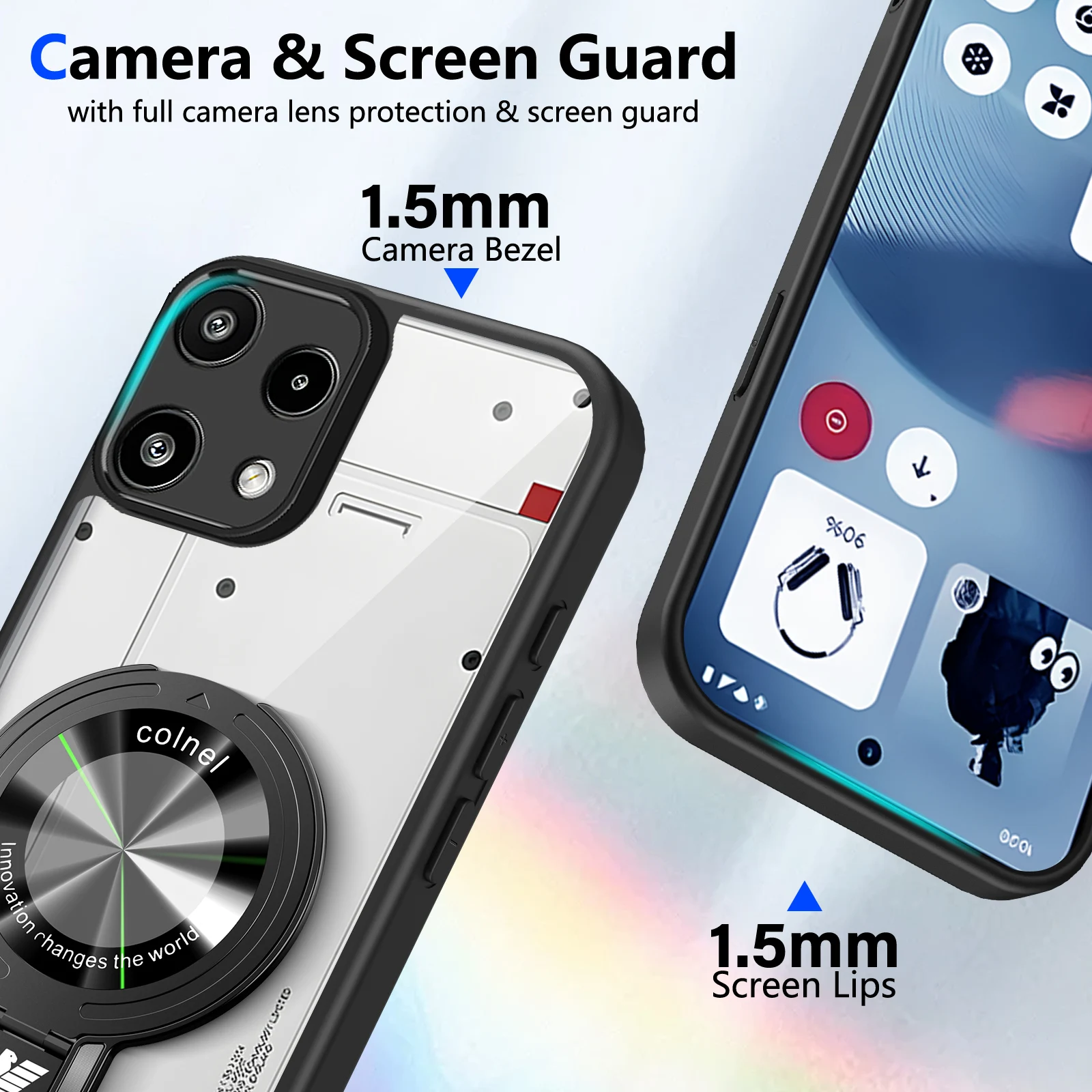 Stylish Transparent Magnetic Stand Back Cover