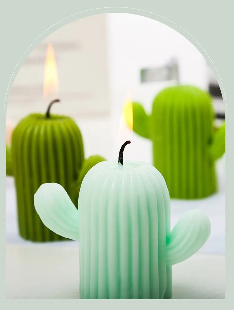 Handgemaakte glazen cactus beeldjes ornamenten Desktop Craft versiering Creatieve kleurrijke schattige miniatuur plant voor home decor (Color : Blue, Size : About 4cm 5.5cm