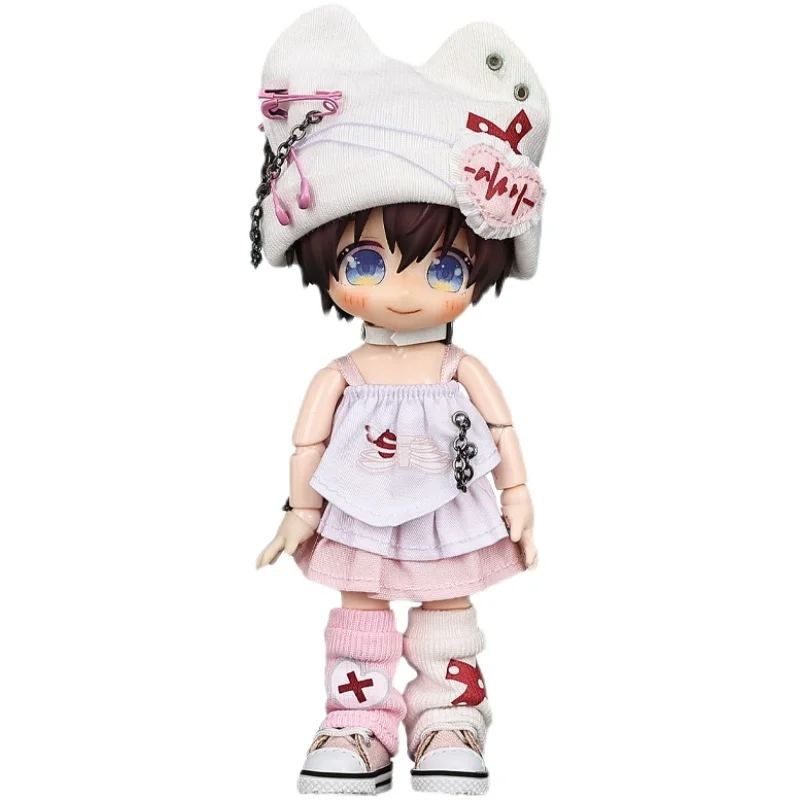 Ob11 Clothes Heart Beat Series Set Trendy T-shirts Shorts Cool Hats For Molly 1/12BJD GSC YMY P9 Body UF Doll Accessories 6