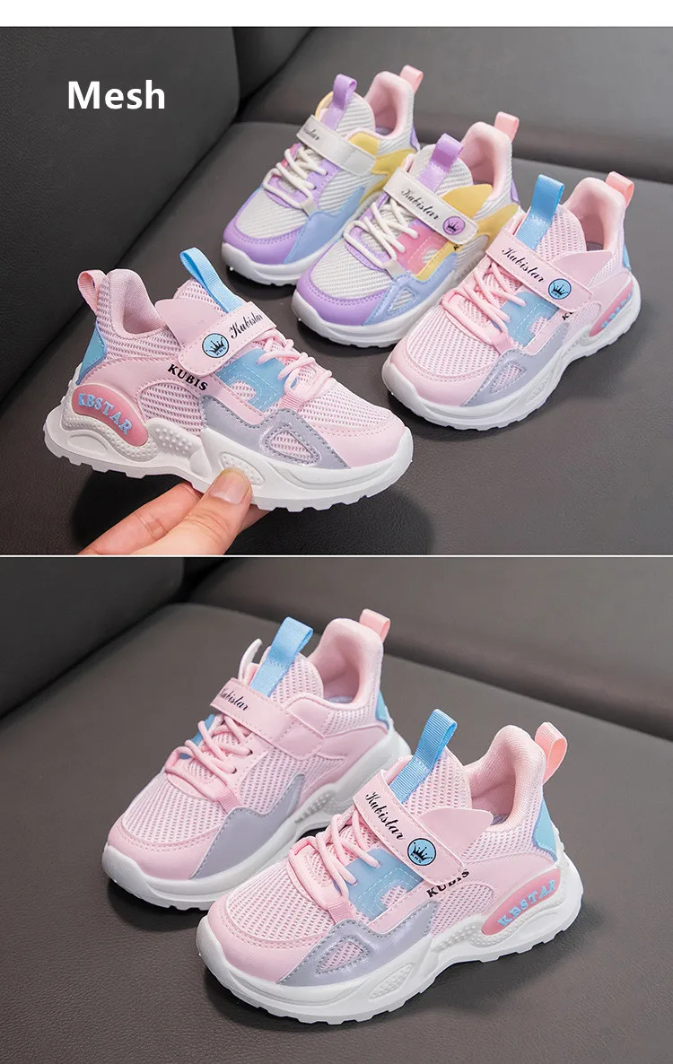 2024 kinder Turnschuhe Mädchen Schule Casual Outdoor Atmungsaktive Laufschuhe Licht Weiche Tenis Rosa Nicht-slip Kinder Schuhe_voghion.com