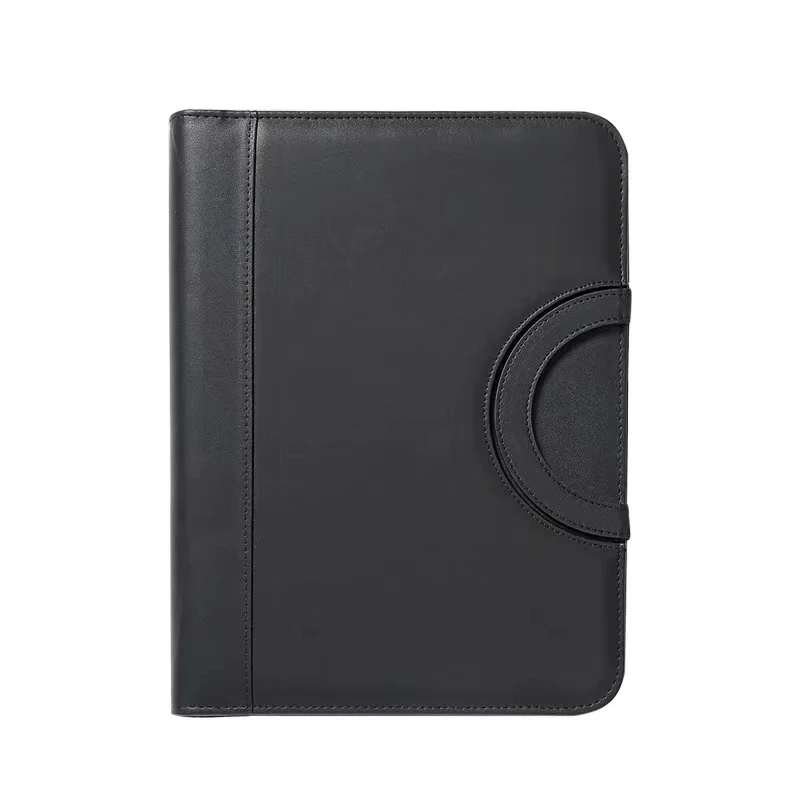 A4 휴대용 파일 폴더 계산기 바인더 주최자 관리자 사무실 문서 패드 서류 가방 PU 가죽 Padfolio 가방 사용자 정의