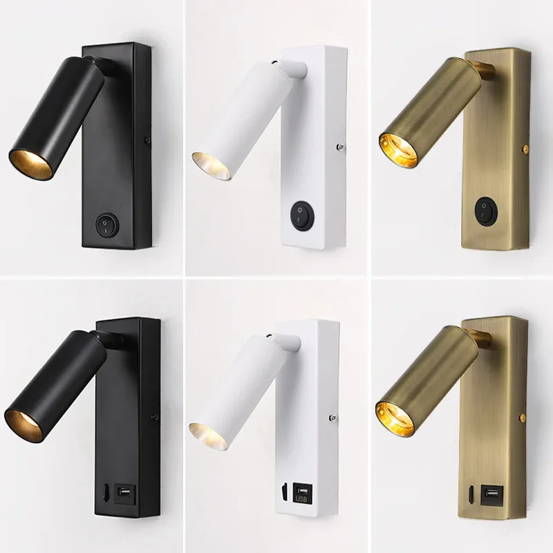 

Флейта для спальни, кабинета, прикроватная стена, флейта для отеля, отеля, лампочка для чтения, интерьер с переключателем, USB перезаряжаемая стена
