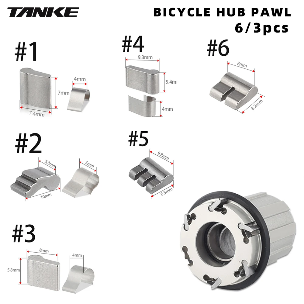 TANKE 3/6 Set Fahrradnaben-Freilaufklinken, universelle Federklemmen, Zubehör aus Edelstahl für Kassetten-Naben, MTB, Rennrad – Detail 2