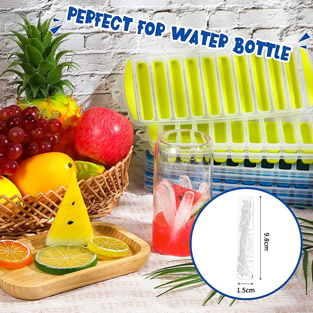 Pop Out Plastic Ice Cube Tray With Lid Reusable Ice Stick Tray Mold For  Water And Sport Bottles Bpa Free Ice Tube Making Trays - Ice Cream Tools -  AliExpress