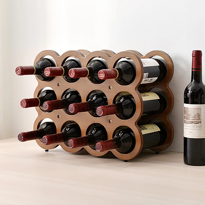 

36 Bottle Stackable Modular Wine Rack Wine Storage Rack Burdock Root Wine Shelves Holder Wobble-Free Display