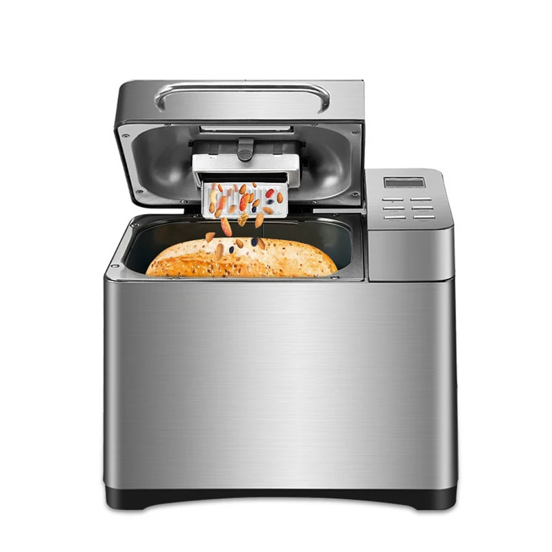 650W 1KG Bread Maker Stainless Steel Automatic Stir Raw Dough Dispense Fruit Nut Bake 3 Sizes Toaster 17-in-1 Bread Machine 220V 2
