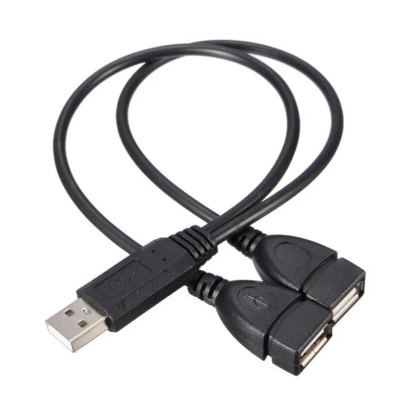 USB Y-Kabel 2.0 – 30 Cm – 2x USB-A Stecker Auf 1x Buchse – Zum Anschluss Von Festplatte, Kamera & Mehr
