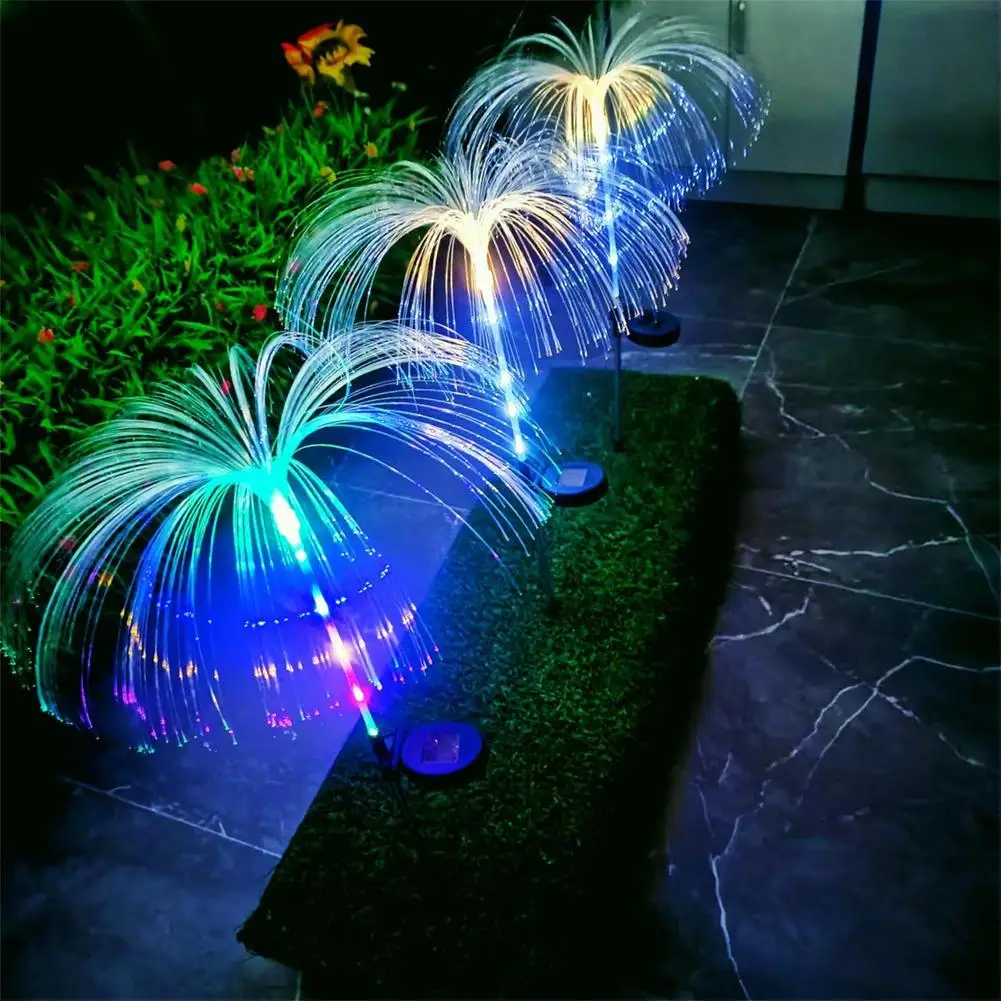 NEW Solar LED Colorful Jellyfish Lamp Waterproof Atmosphere Light For Courtyard Garden Balcony Lawn Decoration usb 5v dimmable led spotlight 1w 3w jewelry lighting decoration indoor atmosphere color night light counter display light
