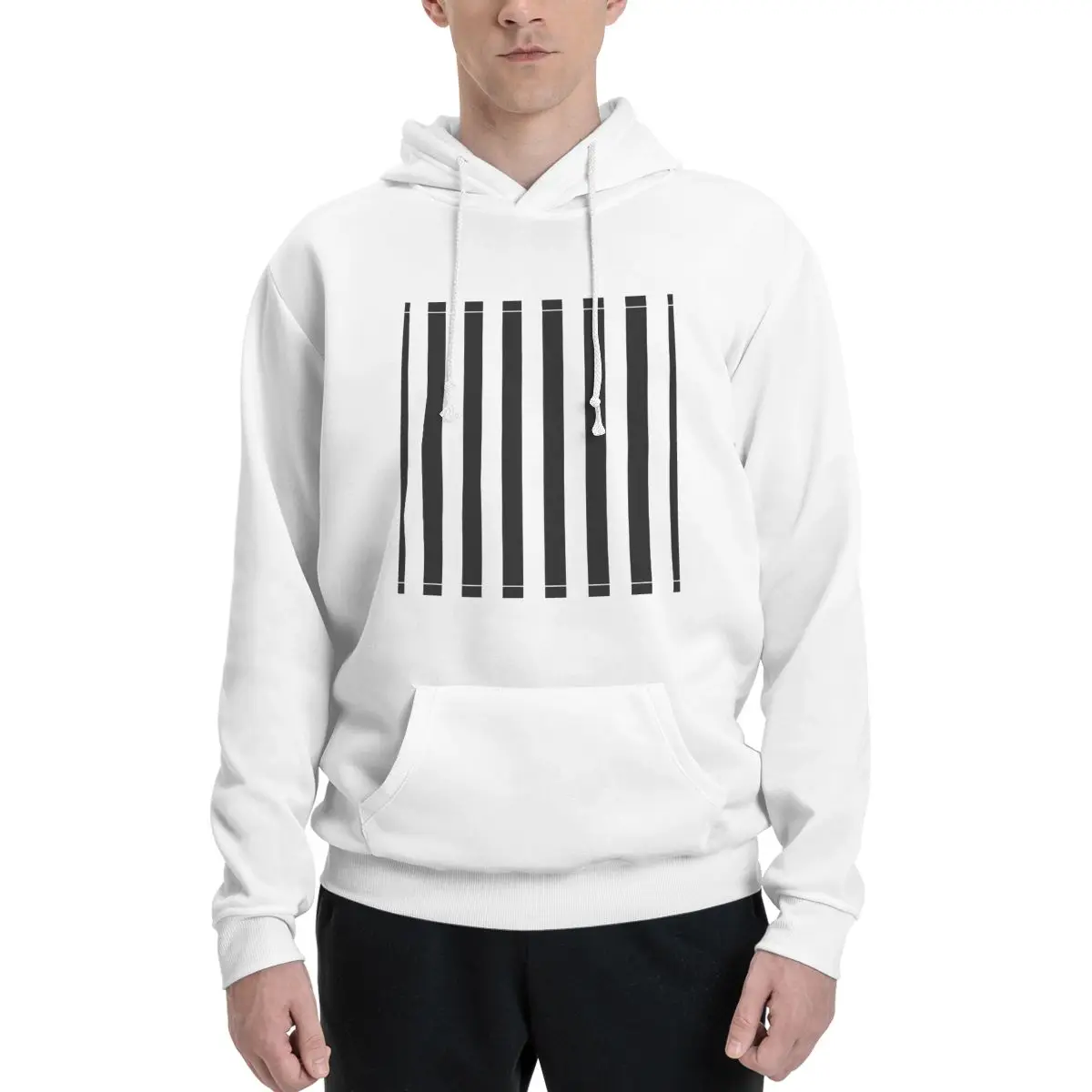

Black And White Stripe 3 Couples Plus Velvet Hooded Sweater Hot Sale Home Sexy With hood pullover Top quality