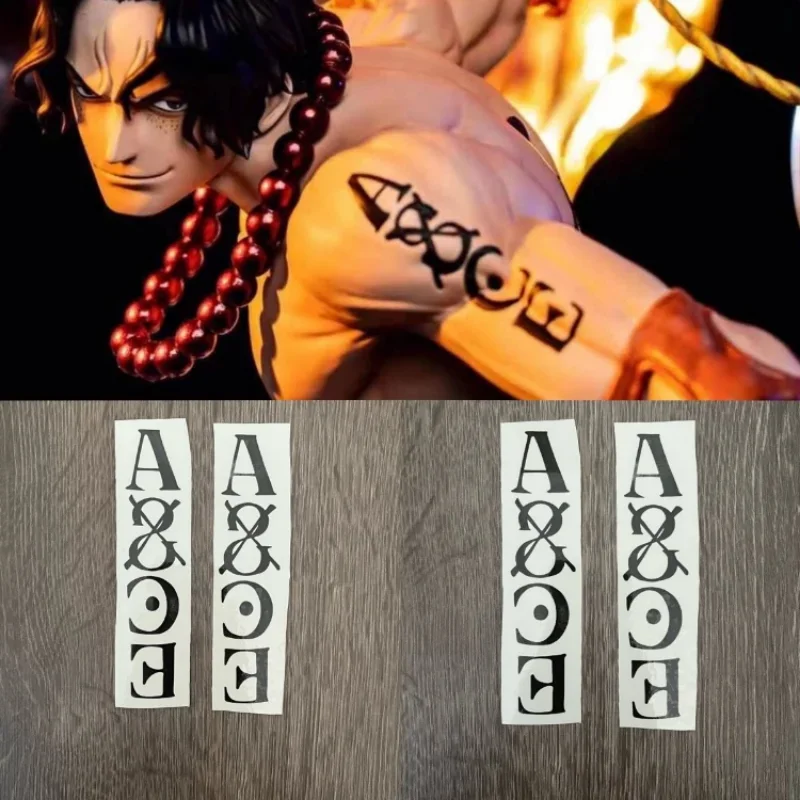 One Piece Portgas·D·Ace Tattoo Sticker ASCE White Beard Cosplay Back Arm Anime Peripherals Trafalgar D. Water Law