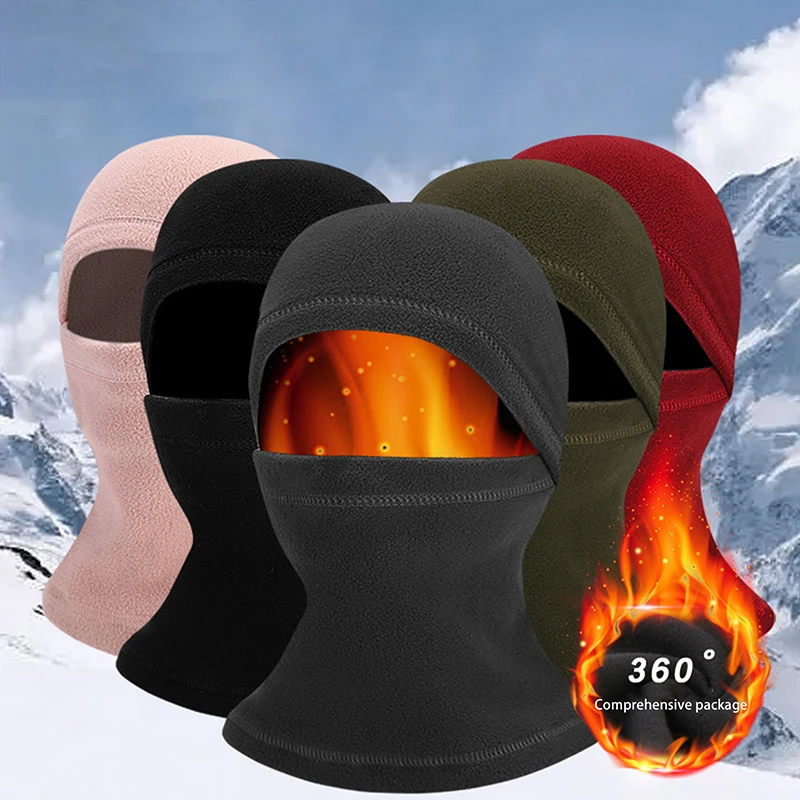 Face Mask Neck Warmer Winter Thermal Fleece Motorcycle Balaclava Full Face Mask Cycling Hood Sports Running Neck Warmer Men Women's Cover Hat