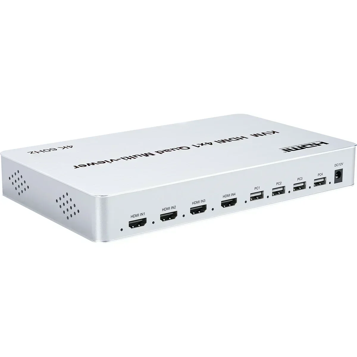 4K 60Hz KVM 스위치 180 ° 90 ° 화면 회전 RS232 HDMI 4x1 쿼드 멀티뷰어, USB 키보드 마우스용 4채널 비디오 멀티플렉서