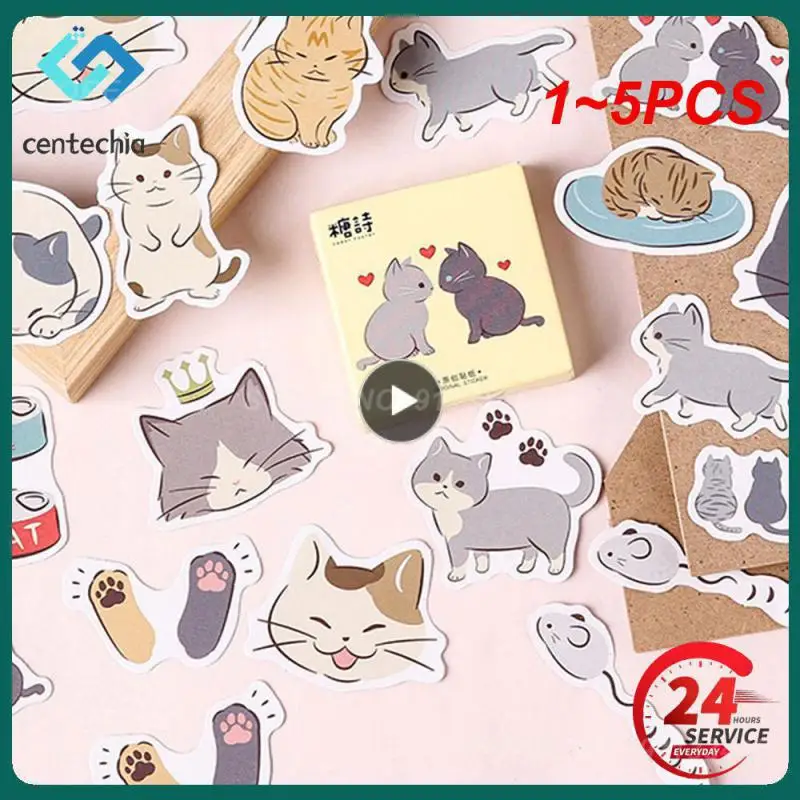 

1 ~ 5 шт. в коробке, милый кролик, повседневные милые декоративные наклейки, канцелярские принадлежности, корейские наклейки для дневника