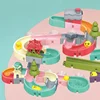 Bathroom Slide Music Set Children's Bathing Slide Paradise Water Playing Turn Music Baby DIY Wall Track Toys 3