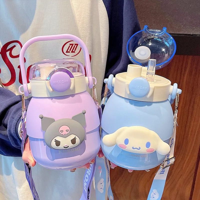 

Sanrio Large-capacity Thermos Cup Anime Kuromi HelloKitty Cute High-looking Girl Water Bottle with Straw Birthday Gift