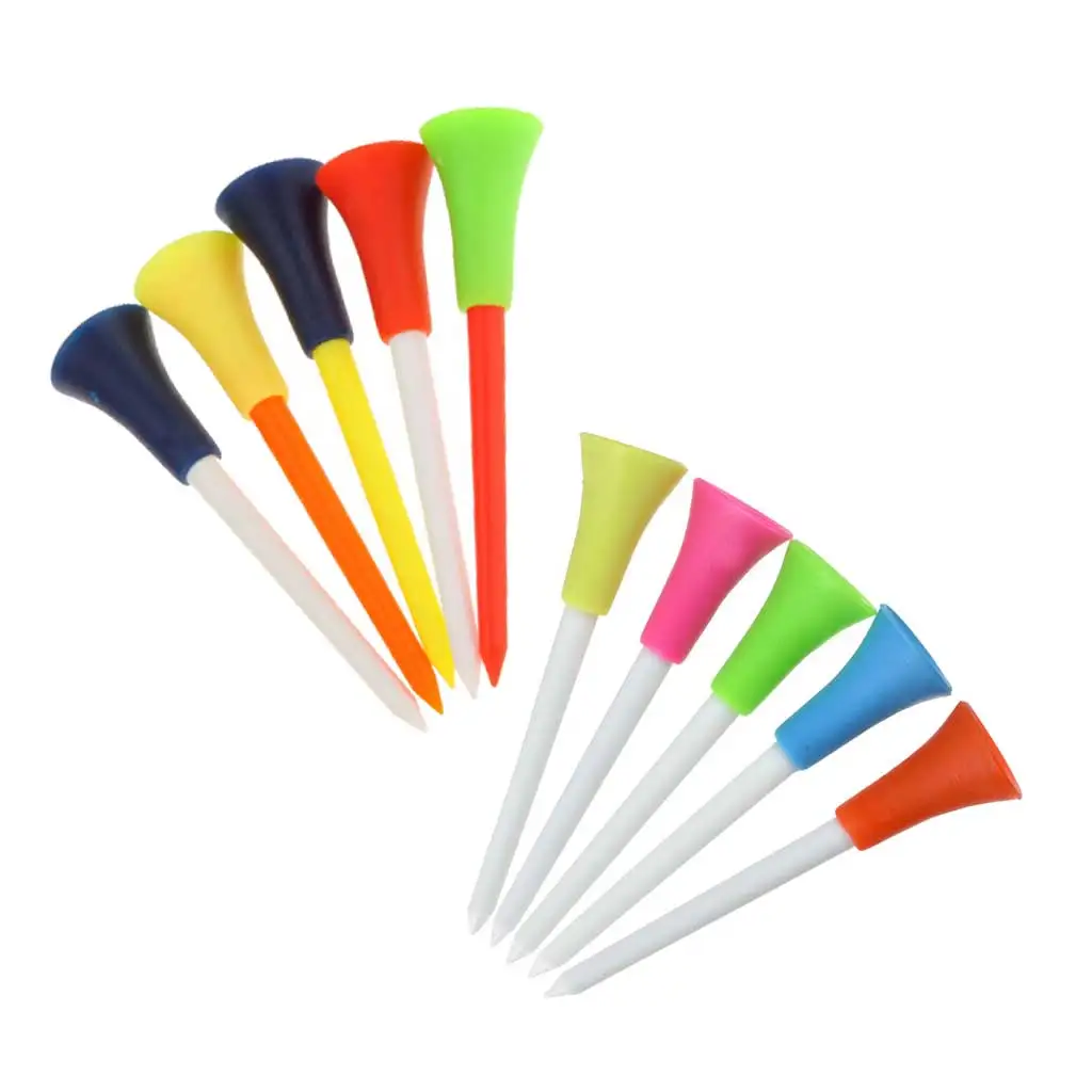 Rubber Cushion Top Golf Tees with Plastic Ball Holder - 10-40 Pieces, Assorted Colors