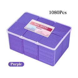 Premium Lint - Free Nail Polish Remover Cotton Pads for Manicure and Nail Art Cleaning (1080pcs Purple)
