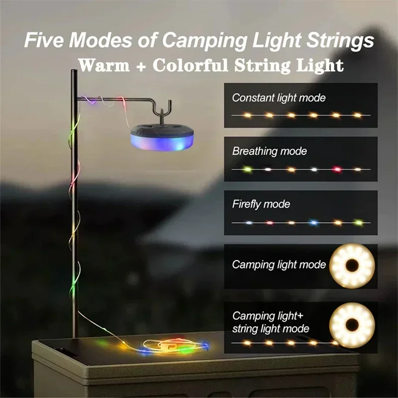 Camping Light Camping Lamp Camping Lantern LED Camping Lamp Strip Atmosphere 10M Length Waterproof Recyclable Light Belt Outdoor Garden Decoration Lamp for Tent Room