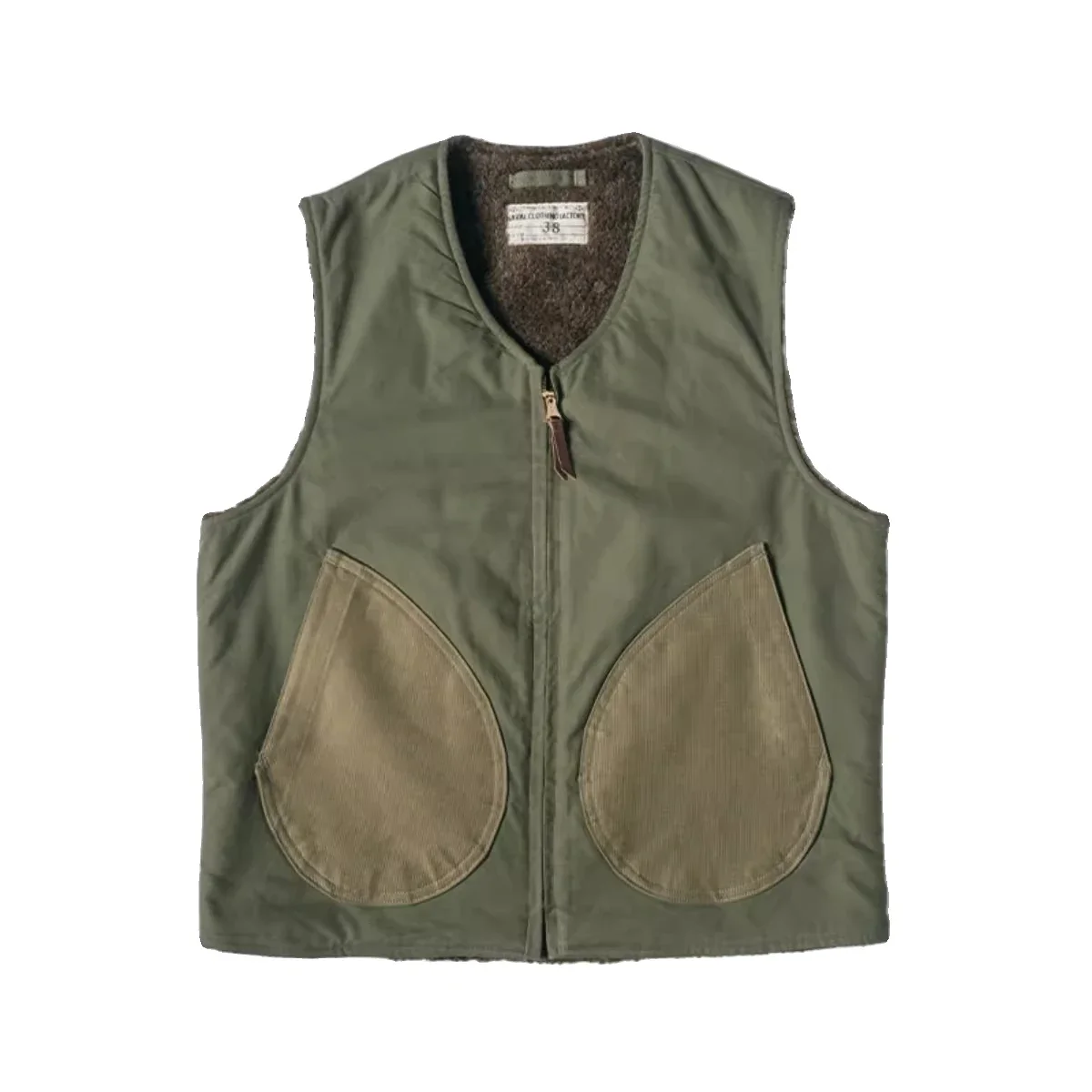 Rugged Bronson Wool Piled-Lined Vest Winter Mens Warm Waistcoat N-1D Deck Jacket 5