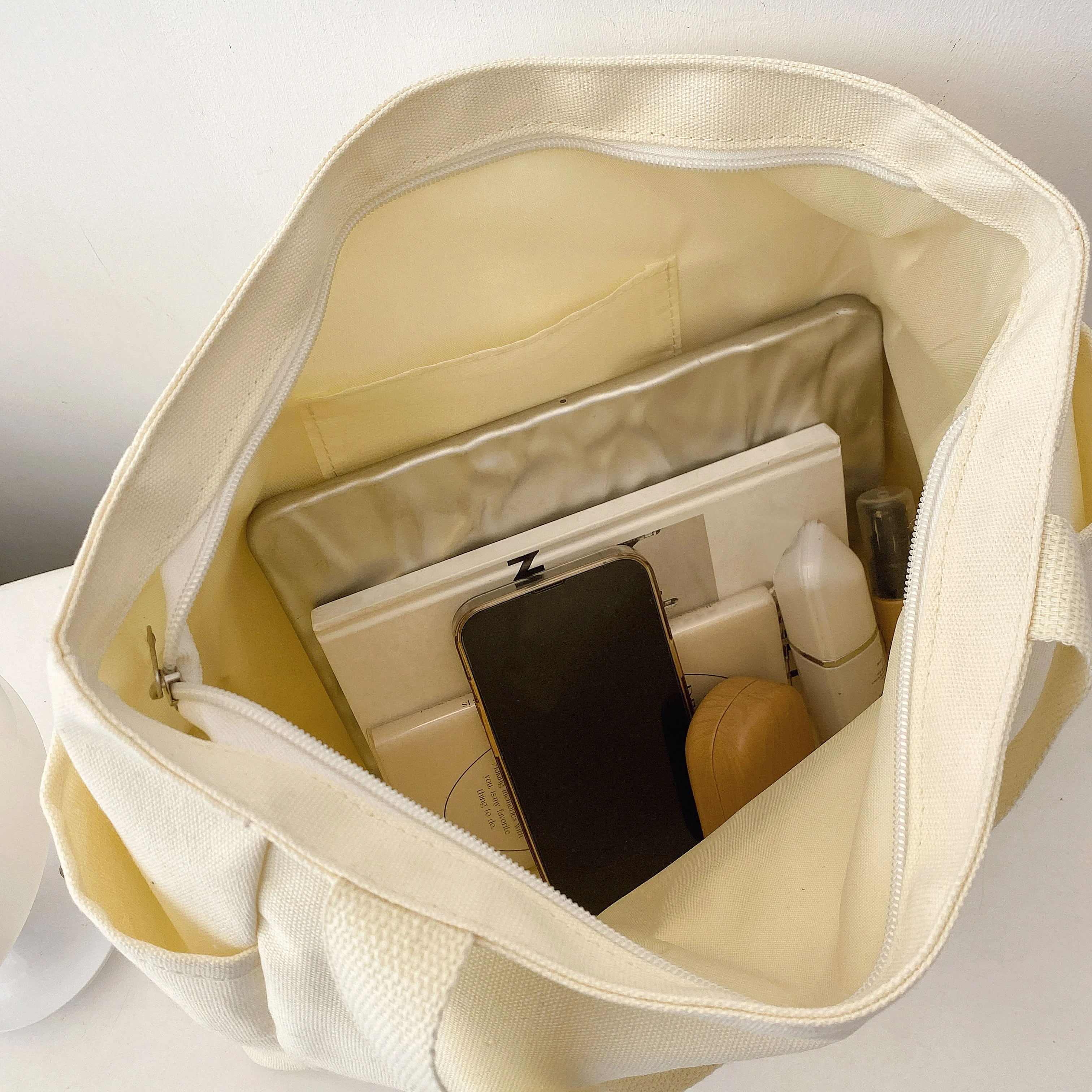 Large Capacity Canvas Tote Bags for Work Commuting Carrying Bag College Style Student Outfit Book Shoulder Bag Shopping Bag