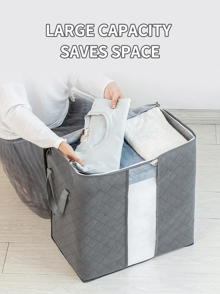 Description Picture 2 of item1PC/2PCS Quilt storage bag Home moisture-proof clothing quilt storage bag thickened non-woven fabric