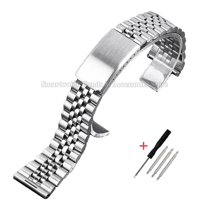 Stainless Steel Watch Strap with Metal Folding Buckle Bracelet