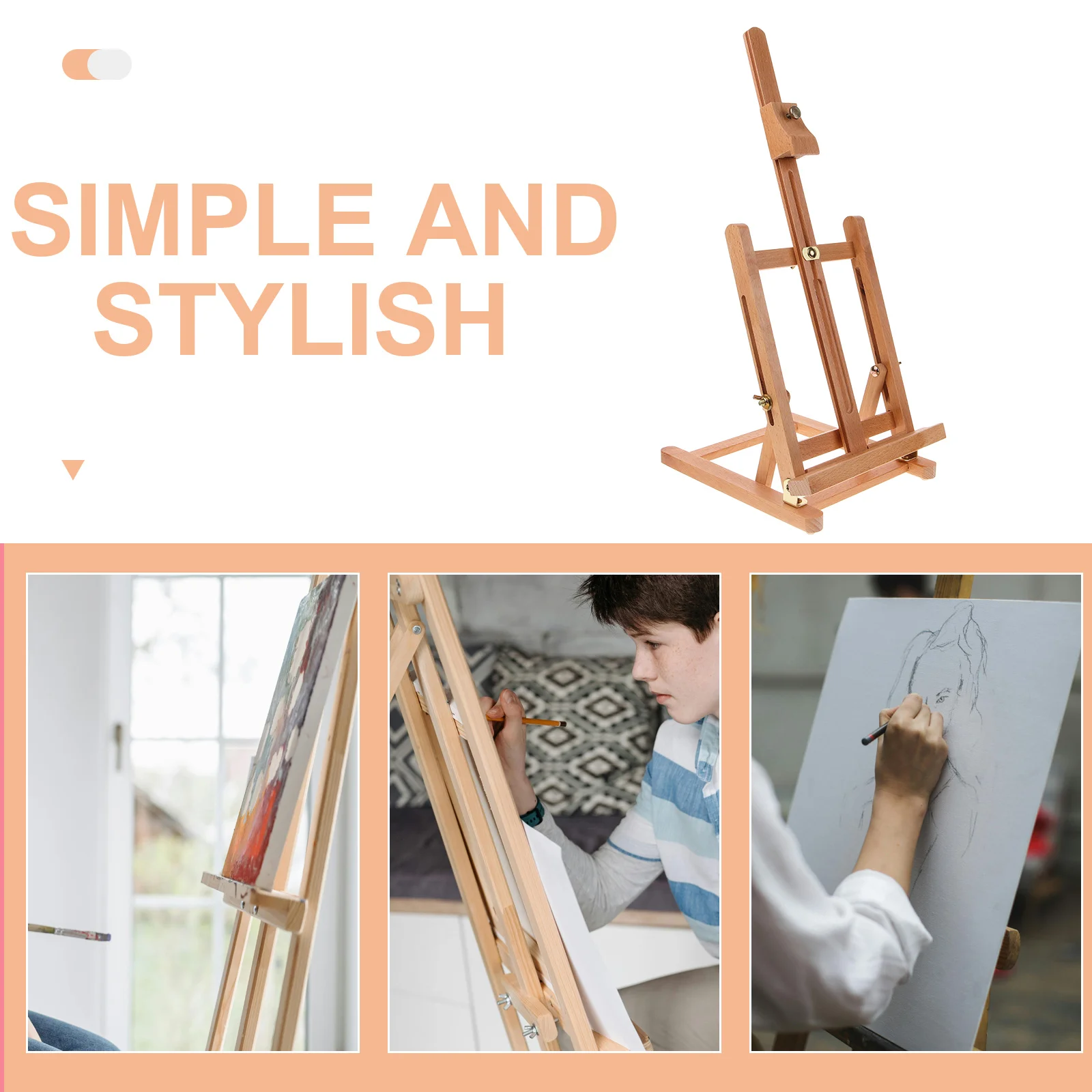 Wooden Easel Stand For Kids Adult Display Wood Easels Supplies Paint Stand Outdoor Sketching Classroom Showing Painting Show