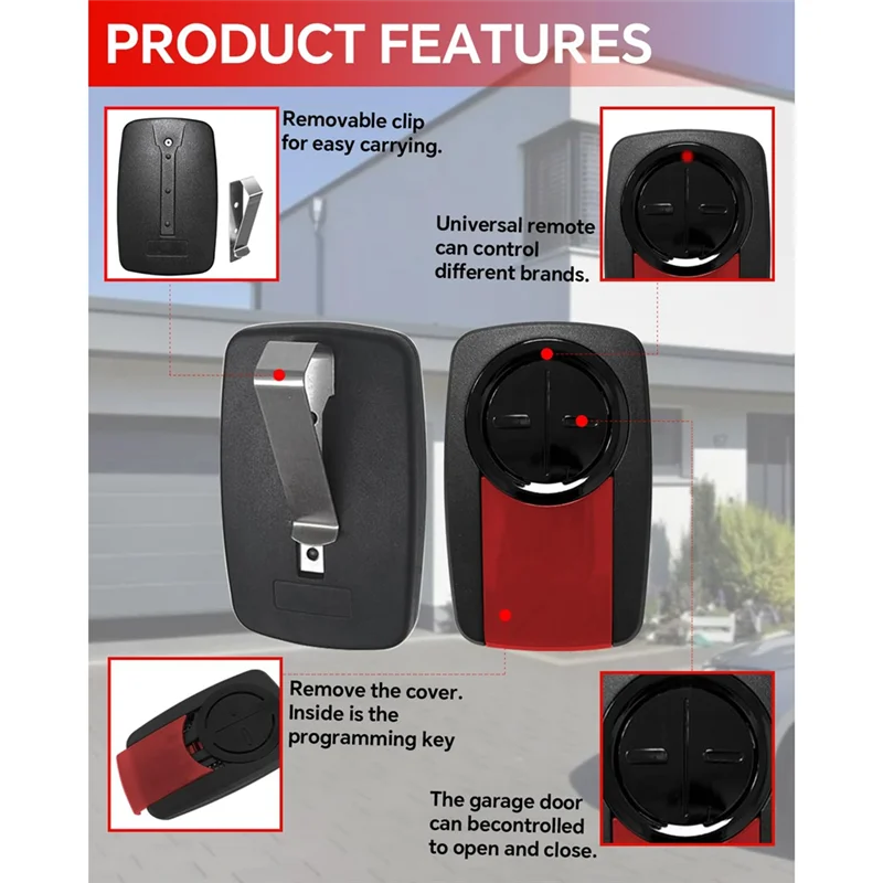 Liftmaster 375UT 380UT 375LM 호환 차고 문 오프너 원격 3PCS 범용 업그레이드
