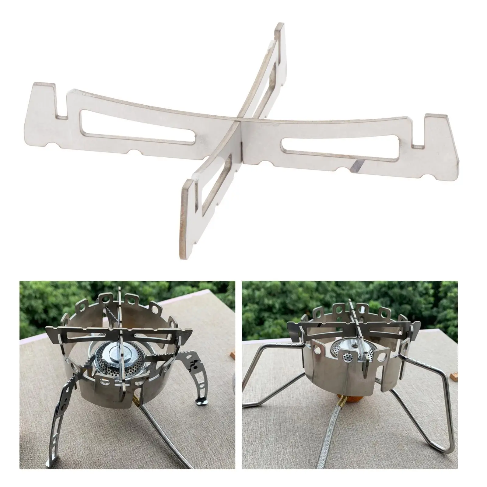 Alcohol Stove Cross Stand Foldable Ultralight Support Stand Stove Shelf Holder Burner Stand Stainless Steel for Picnic Travel 4