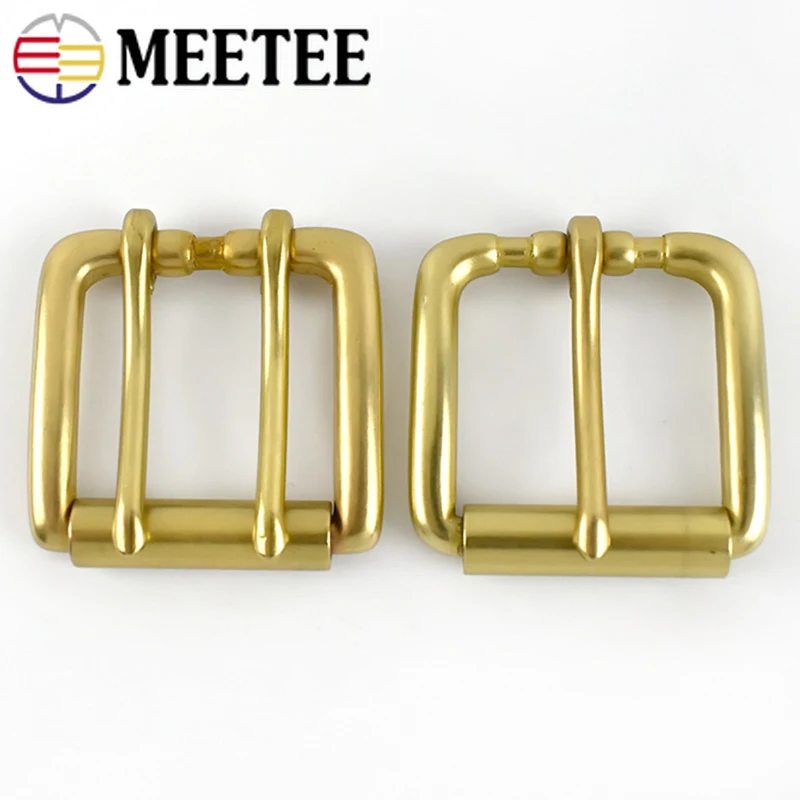 40mm solid brass Two Prong Double Tongue Pin Belt Buckle Replacement Belt  Buckle fits 38mm wide Belt Strap