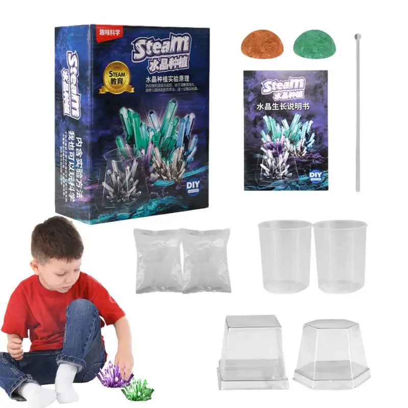 

Crystal Growing 2 Crystals Kids Science Craft Playful Scientific DIY Toy For Girls Boys For Birthday Easter STEM Arts Crafts