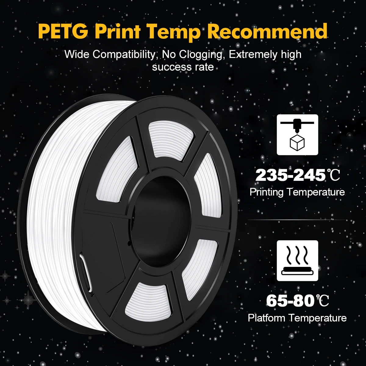 SUNLU PETG 3D Filament 1KG 3 Rolls 1.75mm +/-0.02MM 3D Printing Filament Neatly Wound Filament Vacuum Packing Fast Shipping