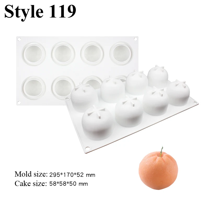 6 Fori Arancione/Carambola Silicone Mousse Torta Stampo,Preparazione Dessert Ripieno Frutta Oggetti da Forno,Cioccolatini Pasticceria Pan,Rotondo Cottura Al Forno Vassoio,Stampo Decorazione Strumento