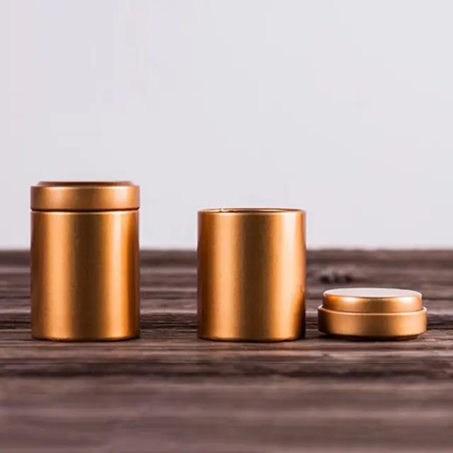 Fém Mini Ón Tároló Doboz Kerek Alakú Lezárt Edény Kannák Kávé Tea Caddy Ónlemez -Tartály Az Ajándéktároló Dobozhoz - Image 5