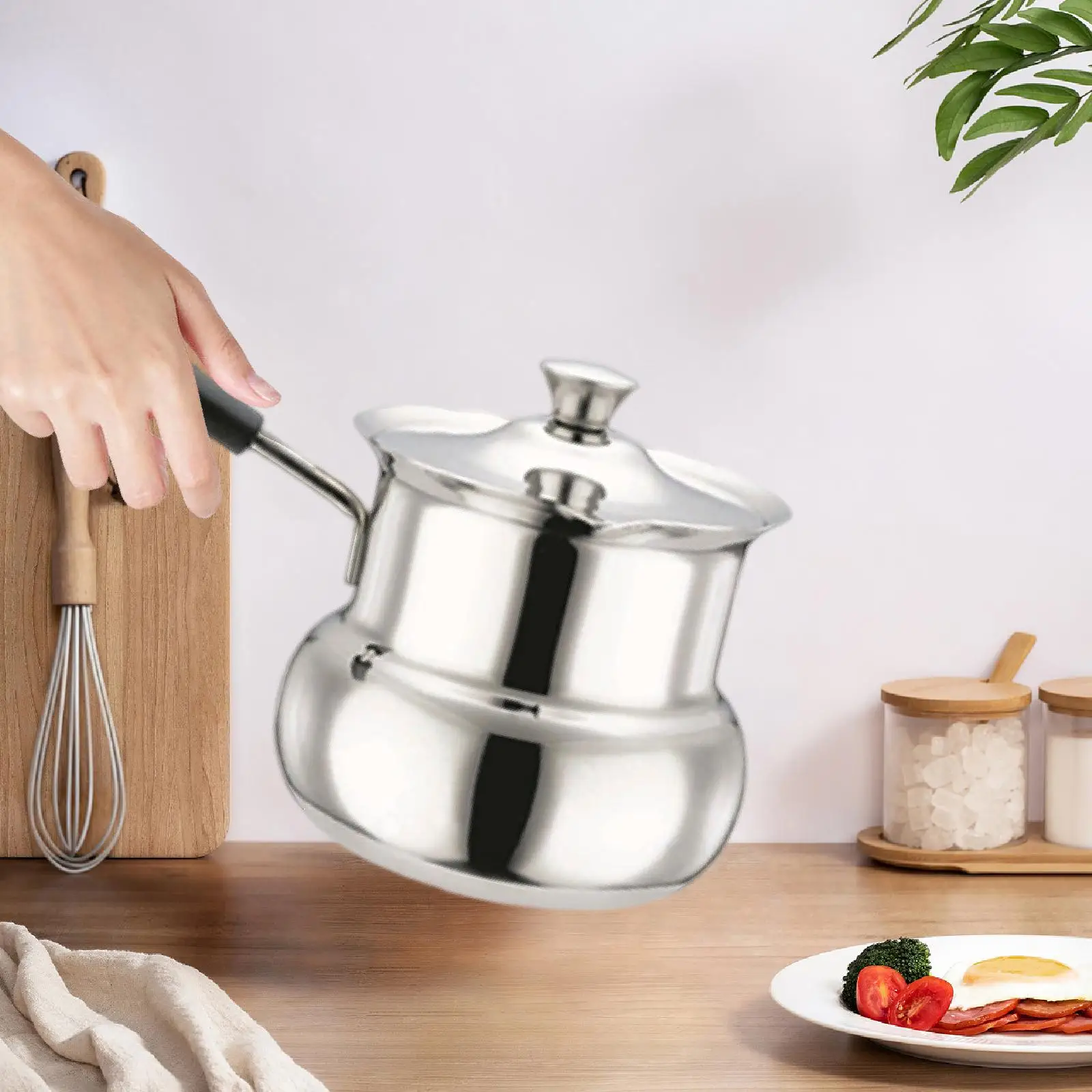 Coffee Pot Turkish Stainless Steel Long Handle Chocolate Butter Melting Jug Barista Kitchen Accessories for Camping