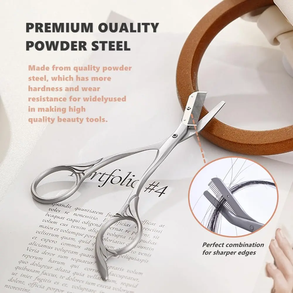 Eyebrow Comb Trimmer Eyebrow Scissors w/Comb, Eyebrow trimmer for men/women,Eyebrow razors Trimmer Scraper Trimming knife 4