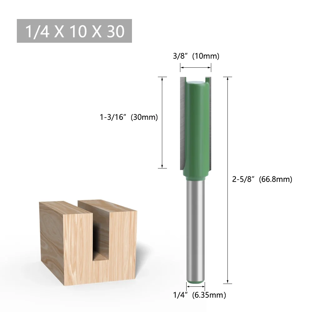 LAVIE 1pc 1/4mm Schaft Gerade Bit Doppel Flöte Router Bits Fräser Für Holz Holz Werkzeug C07-002 – Detail 7