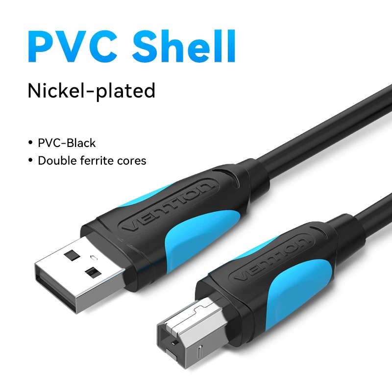 Universal USB 2.0 Type A to Type B Printer & Scanner Data Cable