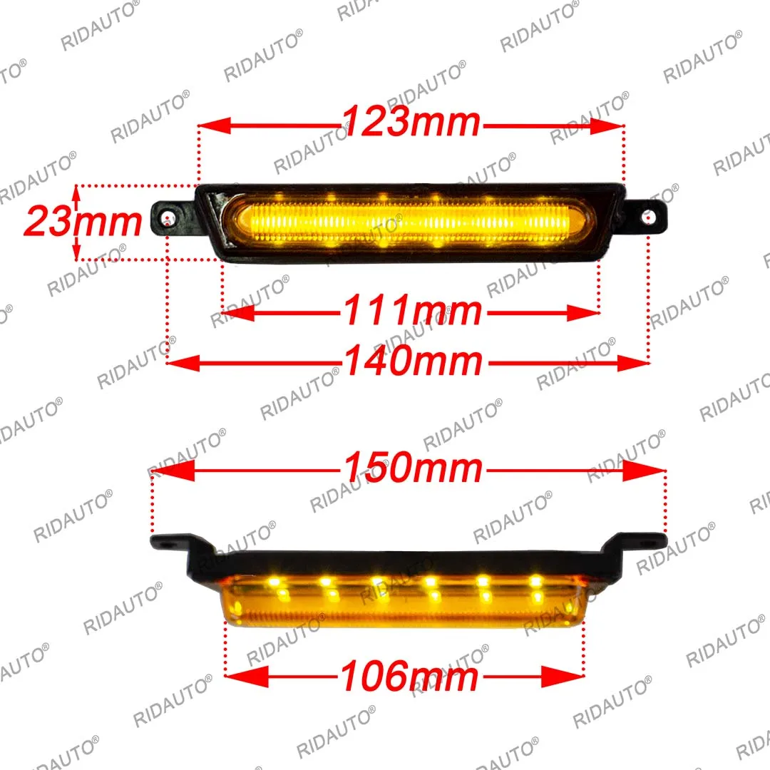 DIY LED 라이트 픽업 트럭 3PCS LED 라이트 키트 (레인저 2023-2025+ HMT 애프터마켓 그릴 랩터 그릴용) 앰버 화이트 LED 램프