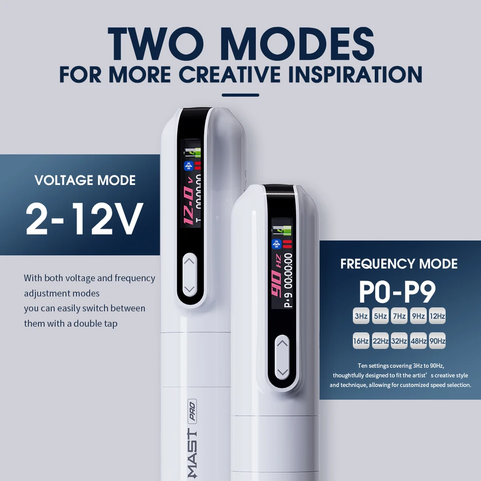 MAST Y22 プロワイヤレスタトゥーマシンバッテリーペン LED